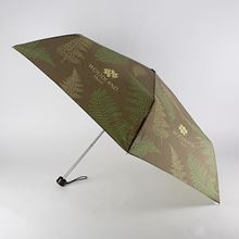 Woodland Trust compact foldable umbrella in a  fern design is made from sustainable fabric  