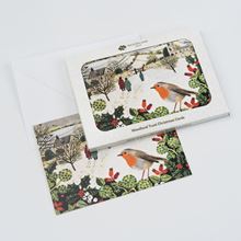 Village robin design pack of eight Christmas cards