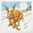 Running hare Christmas cards