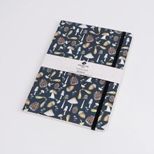 Woodland Trust A5 notebook mushrooms design with elasticated belly band 