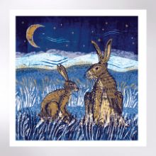 Show details for Night time hares - Christmas cards Picture of Night time hares - Christmas cards