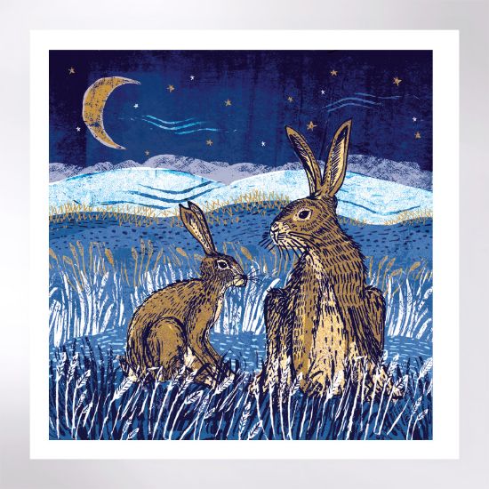 Picture of Night time hares - Christmas cards