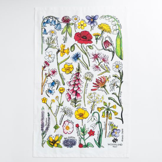 Picture of Woodland Trust tea towel - wildflowers