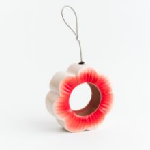 Show details for Wild poppy ceramic hanging bird feeder Picture of Wild poppy ceramic hanging bird feeder
