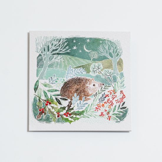 Picture of Night time hedgehog - Christmas cards