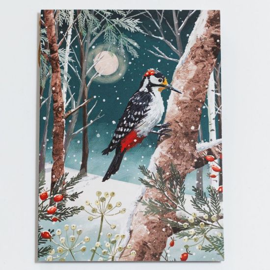 Picture of Winter woodpecker - Christmas cards