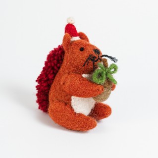 Picture of Red squirrel with acorn felt decoration