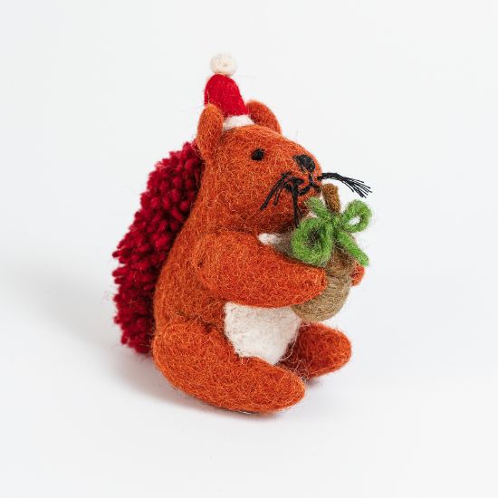 Picture of Red squirrel with acorn felt decoration
