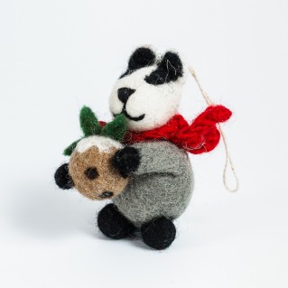 Picture of Badger with Christmas pudding felt decoration