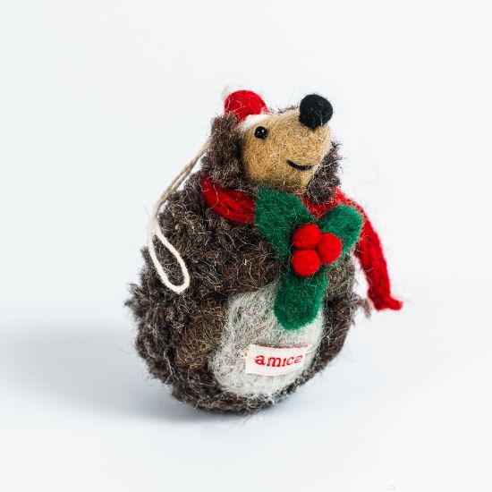 Picture of Hedgehog with sprigs of holly