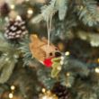 Picture of Mini robin with mistletoe felt decoration
