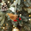 Picture of Mini robin with holly sprigs felt decoration
