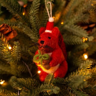 Picture of Red squirrel with acorn felt decoration