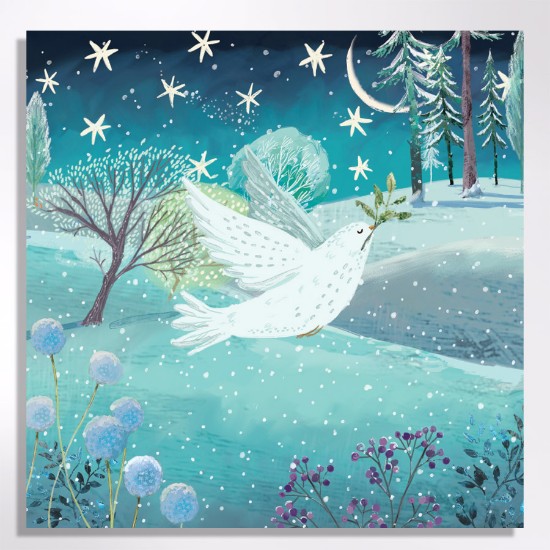Picture of Dove with mistletoe - Christmas cards