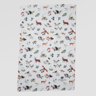 Picture of Winter woodland animals tea towel
