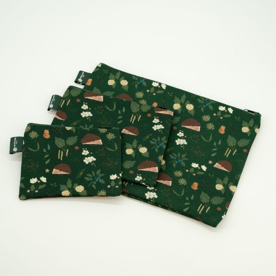 Picture of Woodland hedgehogs set of three zipper bags