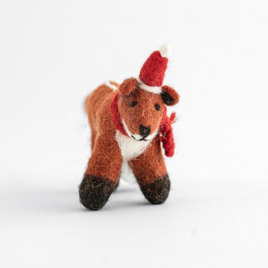 Picture of Fox in hat and scarf felt decoration
