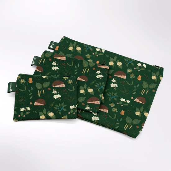 Picture of Woodland hedgehogs set of three zipper bags